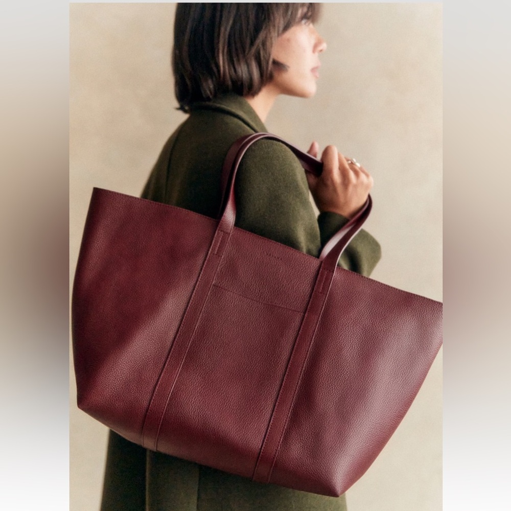Sezane Gabin Bag - Burgundy Grained - Picture 2 of 13